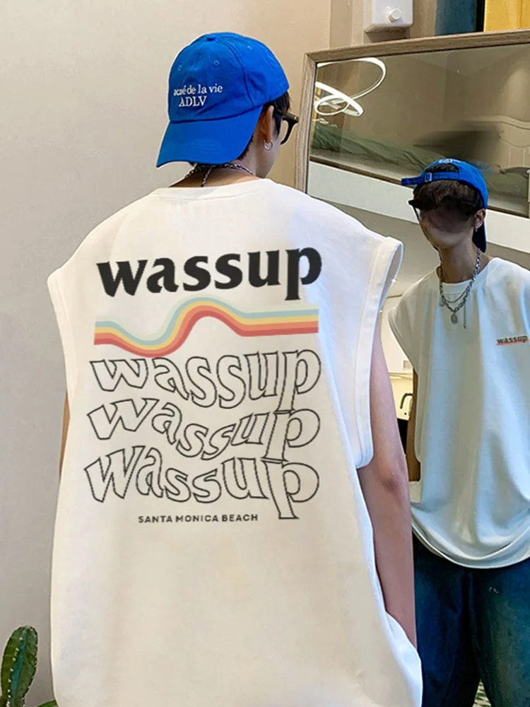 ジムスタイル用ノースリーブシャツ：WASSUP HEODSの夏用純棉汗背  心が提供する実用性
