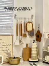 キッチン 扉 フック 壁掛けバー 収納ラック 穴あけ不要 吸盤 連掛けフック 調理器具 おたま ヘラ 収納 整理整頓