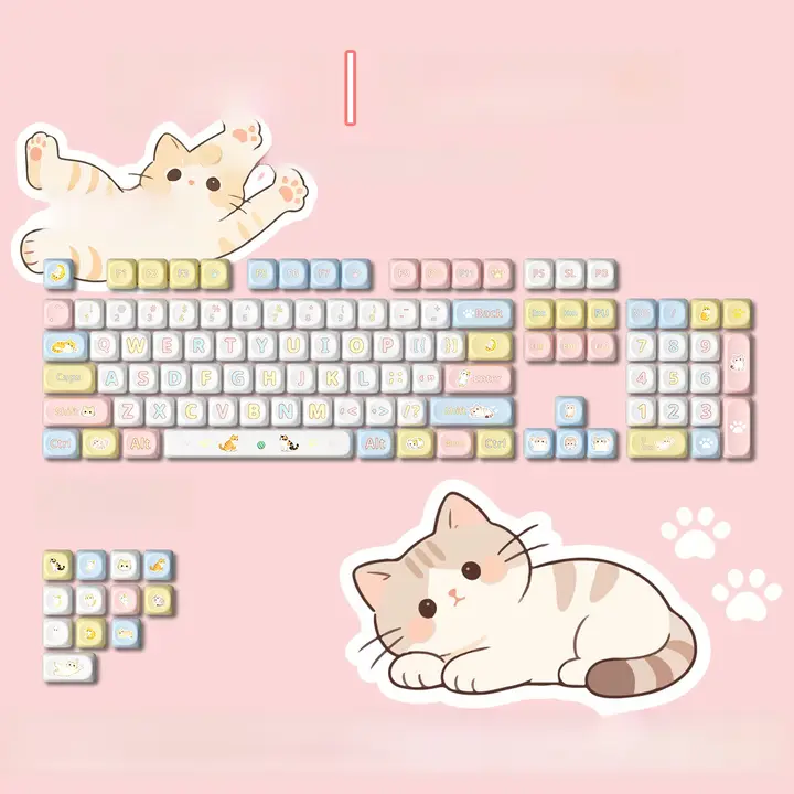 かわいいデザインのMOA対応キーボードキャップ【熱昇華・狼蛛ハキミテーマ】