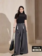 上品なデザインの大きいサイズレディースストレートパンツ【ゆったりとしたフィット・秋用・体型カバー】（セットアップ対応）