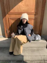 カジュアルなデザインの皺加工ストレートパンツ【レディース・ワイドレッグ・デニム】（セットアップ対応）