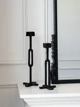 フランス風 ヴィンテージデザインの金属キャンドルスタンド【高級アート装飾・別荘やホテルのインテリアに最適】