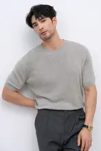 夏用 モダールニットTシャツ【白・抗菌・吸汗・通気性・ラウンドネック・短袖・メンズ】