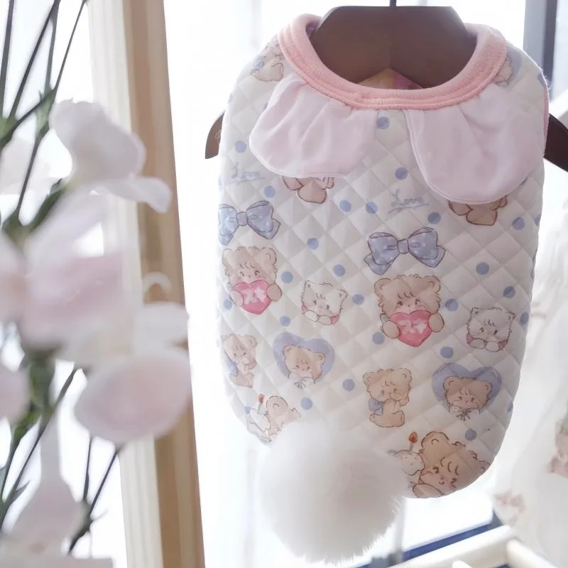 ペット用衣服 秋冬シーズン かわいいベスト 厚手：子供と暮らす家庭向けの保暖機能を実証
