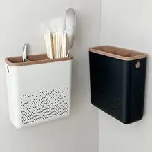 壁掛け収納ボックス【水切り機能付き・穴あけ不要・多機能】