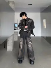 デニムジャケット パンツ 2点セット レディース ダメージ加工 ヴィンテージ加工 デザイン性 春「MARTHENAUT」