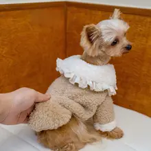 GINGERAIN 暖かいフリース素材のパジャマ【ヨークシャーテリア・小型犬用・ボタン付き・保温】