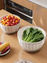 便利な野菜脱水器洗面器【極上の柔らかさ・水切りバスケット】