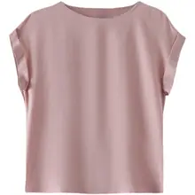 夏にぴったりの桑蚕丝ショートスリーブブラウス【軽やかで涼しいシフォン素材】