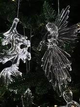 クリスタル感アクリル製の立体的な大雪片バレリーナクリスマスツリー装飾用オーナメント