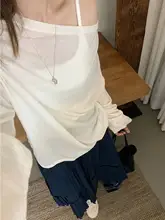 秋用シンプルなオフショルダーの羊毛ニットセーター【フィット・チクチクしない】