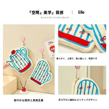 可愛いカートゥーンデザインのハンドタオル【珊瑚フリース・吸水速乾・掛け式】