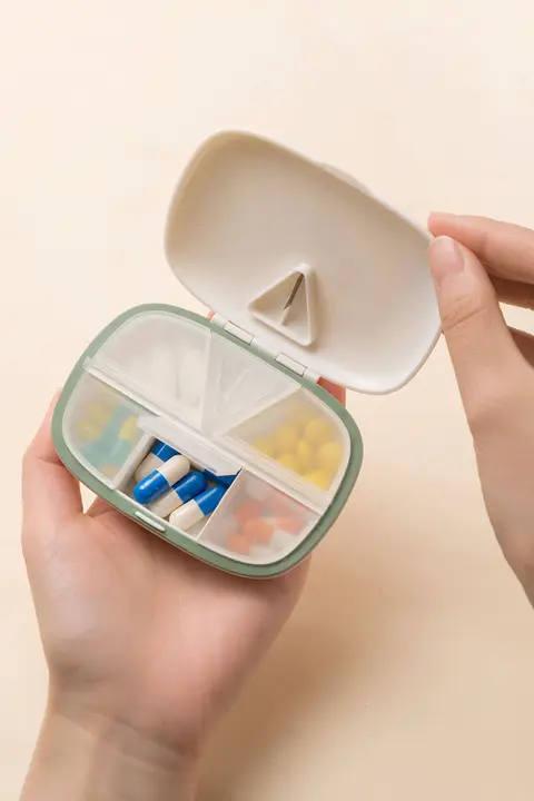 携帯用 薬盒【密封防潮・スライス付き・ミニサイズ・薬丸容器】