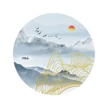 山水画デザインのテーブルマット【防水・防油・耐熱】