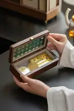 おしゃれなブラックウォールナット製貯金箱【ユニークなデザイン・上質感】