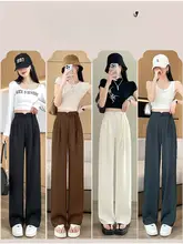 ハイウエストワイドパンツ【新中式デザイン・女性用・夏用・フロントドレープ】（セットアップ対応）