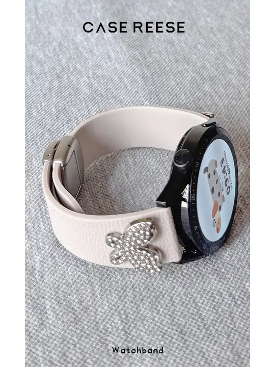 ウォッチベルト シリコン 荔枝紋 マグネット式 ラインストーン Huawei Watch GT5 GT6 Watch 4 Pro Apple Watch Xiaomi 対応 「Huawei」「Apple」「Xiaomi」