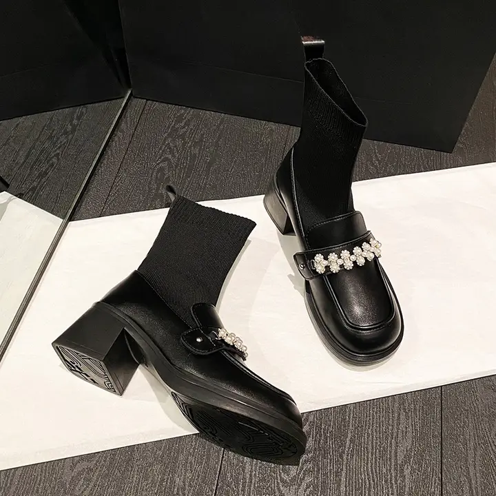 女性用 厚底ショートブーツ【マーチンブーツ・秋春用・大きいサイズ対応】