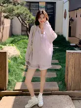 2点セット レディース パープル UVカットシャツ ショートパンツ カジュアル 着痩せ 毎日コーデ 夏