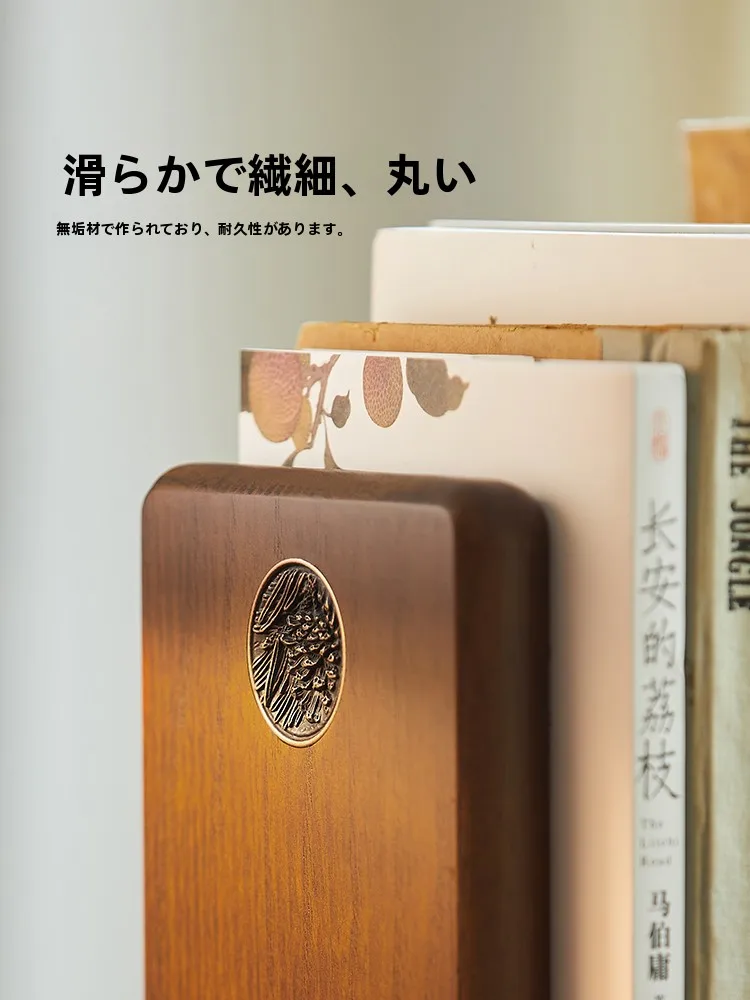 おしゃれなデスクスタンドとしての天然木製ブックエンド SG100-SK-01A