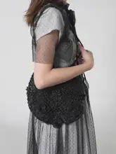 立体花柄デザインのハンドメイドショルダーバッグ【几何学模様・美しい煌めき】