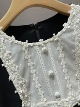 カラーコンビネーションの大人かわいいリトルブラックドレス【パーティー用・スリム効果】（セットアップ対応）