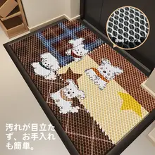 防滑性に優れたおしゃれな玄関マット【復古格子柄・お手入れ簡単・屋外用】