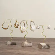 イヤリングディスプレイスタンド【木製と金属の組み合わせ・ジュエリー展示用】