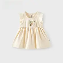 可愛いデザインの女の子用夏用ワンピース【フリル袖・背中開き・キッズ】