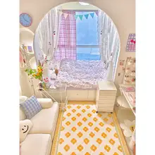春の花園デザインラグ【高級感あるリビング・ベッドサイド用】