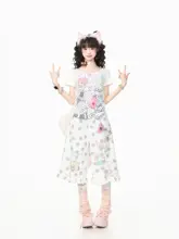ドット柄のフリル付きワイドパンツ【フィット・七分丈・夏用】（セットアップ対応）