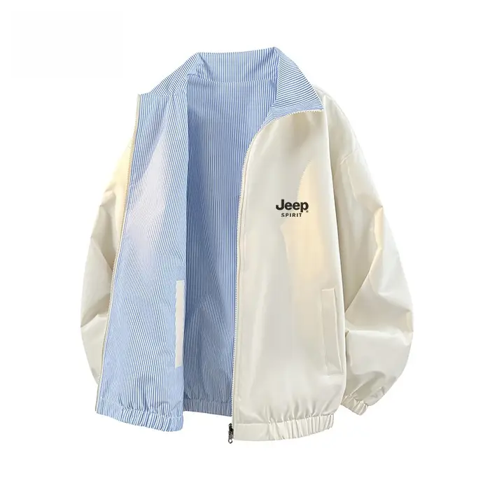 春秋用 メンズ ダブルフェイスジャケット【翻 collar・カジュアル・ゆったりサイズ】