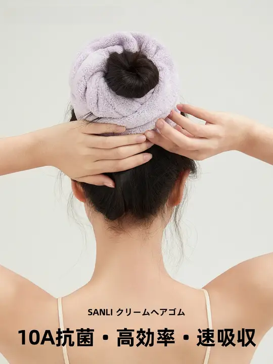 SANLI ドライヘアターバン 吸水 大きめ 厚手 髪に優しい 入浴後 髪乾かし レディース