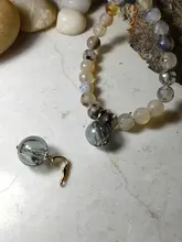 ガラスビーズ付きアロマパ pendant【芳香拡散・男女兼用・金色】