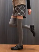 木目調の暖かさ！春向けダイヤモンド模様のロングブーツソックス【保温・通勤用】