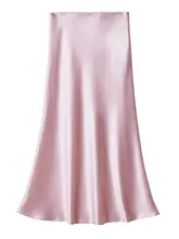 高級感ある酸素サテン製フレアスカート【フラウンスデザイン・春秋用・大きいサイズ】