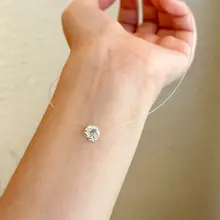 洗練されたデザインの純銀製シンプルダイヤモンドネックレス【隠れた魚線・洗練された優雅さ】
