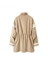 レース切替トレンチコート【秋冬用・女性用・エレガントデザイン】（セットアップ対応）