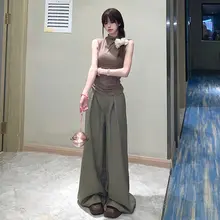 極上の柔らかさのロングワイドパンツ【フィット・ドラッグ丈・女性用】（セットアップ対応）