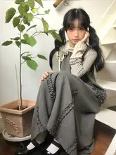 自然な重ね着が楽しめる！秋用ニットトップス【ピンクバラ柄・スタックカラー】