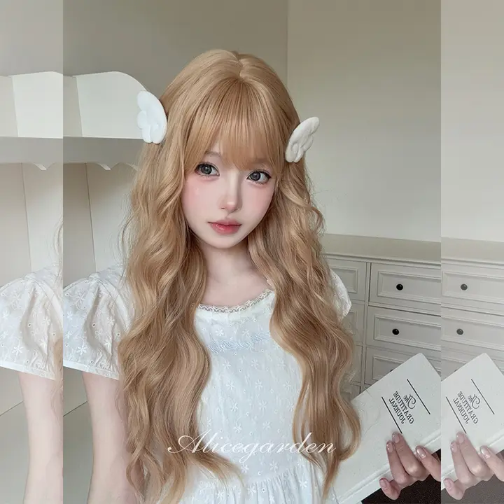 ロングウィッグ【金色・巻き髪・Lolitaスタイル・トレンド】