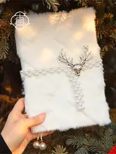 手帳カバー モコモコ 布製 手作り 雪柄 クリスマス A5 A6 手帳 ノート 文房具 ギフト
