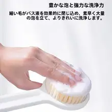 極上の柔らかさのボディブラシ【ロングハンドル・背中用・ソフト毛】