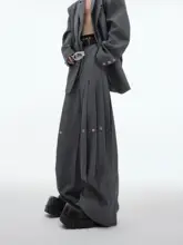 解構的なテクスチャーのパッド付きジャケット【ダブルカラー・ルーズフィット・パンツ  付き】（セットアップ対応）