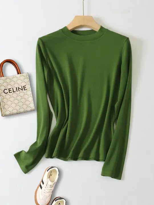 快適な着心地のメリノウール長袖Tシャツ【ラウンドネック・女性用・フィットデザイン】