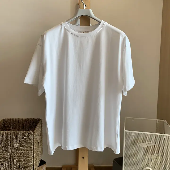 コットン製 ブラックホワイト 半袖Tシャツ【夏用・ゆったり・多色・女性用】