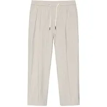 春夏向け ストライプデザインのレトロカットワイドレッグパンツ【フィット・9分丈】