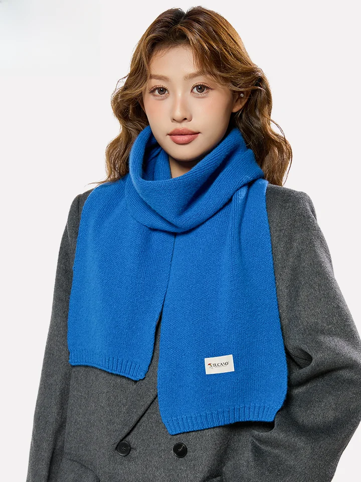 緑のニットスカーフ【秋冬用・保温・柔らか】