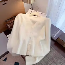 短丈エレガントニットカーディガン【秋冬用・フィッシュテールデザイン・ウエストマーク】