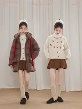 クリスマス雪花デザインのニットカーディガン【ウール混紡・肌触りの良い手編み・ラウンドネック】